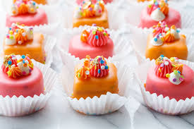 Funfetti Fours Birthday Cake Petit Fours Love And Olive Oil Recipe Almond Pound Cakes Petit Fours Individual Cakes