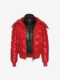 Alexander Mcqueen Down Filled Lambskin Leather Puffer Jacket Lambskin Leather Jacket Red Jacket Leather Red Puffer Jacket