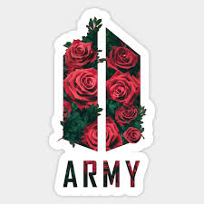 아미) is bts 's official fandom name. Bts Army Logo Rose Texture Flowers Kpop Army Bts Aufkleber Teepublic De