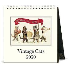 2020 Vintage Cats Desk Calendar Paper Source Vintage Desk Calendar Desk Calendars Vintage Cat