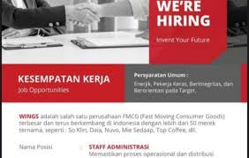 Kurang apresiasi untuk di distributor cabang. Info Loker Staff Administrasi Wings Career Belitung