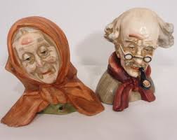 Figuras vintage de porcelana Norleans Grandma & Grandpa
