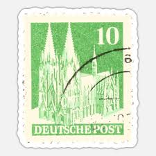 Grün 10 pfennig deutsche post briefmarke kölner dom ausgestellt. Kolner Dom Briefmarke 10er Grun 1948 Frauen T Shirt Mit Gerollten Armeln Spreadshirt