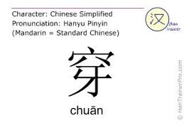 Chuan In Simplified Characters 穿 With Pronunciation In Mandarin Chinese Mandarin Chinese Chinese English English Translation