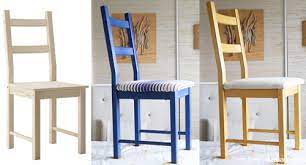 The sturdy solid wood frame is painted in a fresh white color to brighten up on any gloomy day. Diy Ikea Hack Dining Chair Makeover Idea Ikea Chair Ikea Dining Chair Ikea Chair Makeover