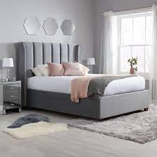 Online shopping for home & kitchen from a great selection of beds, bed frames, headboards & footboards, bases & foundations. Fenton Grey Velvet Fabric Ottoman Bed