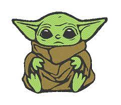 3'' baby yoda drinking soup embroidered iron on and sew on patch badge. Anime Embroidery Baby Yoda Sits A G E Store Embroidery Patterns