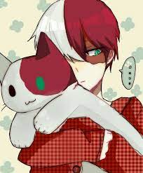 Todoroki Shouto Cute Text Cat Neko Stuffed Animal Plush Toy My Hero Academia Anime Boku No Hero Academia My Hero
