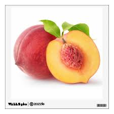 Peach Halves Wall Decal Zazzle Com In 2021 Peach Wall Decals Custom Wall Decals