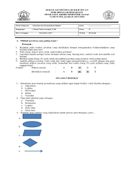 Sebuah prosedur langkah demi langkah yang pasti untuk menyelesaikan sebuah masalah disdebut. Soal Logika Algoritma Beserta Jawabanya
