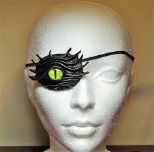 Handmade Leather Eye Patch. Black Cosplay Larp Steampunk Pirate Captain  Stage Gothic Style Halloween Costume.