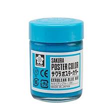 This versatile color is light enough to stand as an accent color to add a bit of contrast against a variety of colors. Sakura Poster Color Cerulean Blue Hue 30ml