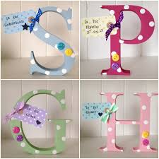 Personalised Wooden Initial Letter Wooden Letters Decorated Wooden Initials Wooden Letter Crafts