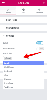 Just like in the case of usual links, you need to use visual editor. Sending An Email Via Form In Elementor Wordpress Websites For Businesses Artists Bloggers Shops And More