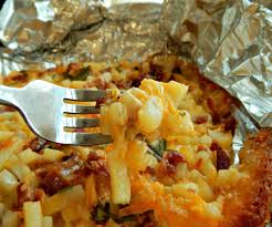 Cheesy Bacon Foil Potatoes Baked Or Grilled Frugal Hausfrau