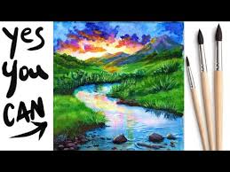 For this sunset painting, i chose to use purples, some pink, oranges, and some copper and gold to play with the light, since it is a sunset after all. Tagged Acrylic Painting For Beginners The Art Sherpa