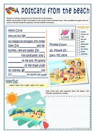 Identify The Tenses In Bold Then Match Them With The Correct Description A Postcard From The Beach Worksheet Free Esl Printable Worksheets Made By Teachers Writing Lesson Plans Postcard Writing Skills