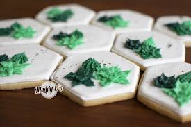 I suggest using a different shade. Succulent Cookies Succulent Gold Accents Hexagon Cookies Royal Icing Cookies Decorated Cookies Sugar Co Cookie Decorating Gourmet Cookies Wedding Cookies