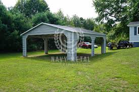 C 10 18x25x8 Side Drive Carport Navy Metal Carports