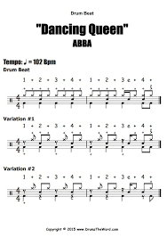 Dancing Queen Abba Free Pdf Drum Sheet Music Drum Notation Drum Sheet Music Drum Lessons Drums Sheet