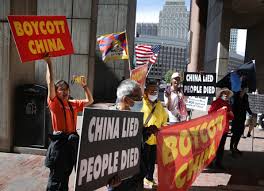 Small group of demonstrators protest against Chinese flag at Boston City  Hall - The Boston Globe