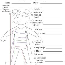 Free Printable Blank Measurement Chart For Boys Girls