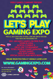 Let S Play Gaming Event Expo Poster Design Template Click To Customize Video Game Companies Play Poster Gaming Posters