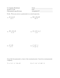 Ask a question or answer a question. 34 Dividing Polynomials Worksheet With Answers Worksheet Resource Plans