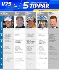 Gratis analys, förslag och ranking för samtliga avdelningar. Fem Tippar V75 20 Januari 2018 Romme Gratistravtips Se