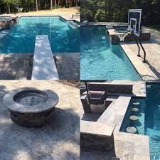 Custom Pool Work By Cprmypool Markners Job Gas Fire Pit Custom Swim Up Bar With Cook Station Basketball Goal Spa Diving Bo Diving Board Pool Swim Up Bar