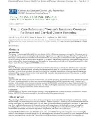 Examine your mouth and gums to evaluate their overall health, including screening for oral cancer. Pdf Health Care Reform And Women S Insurance Coverage For Breast And Cervical Cancer Screening