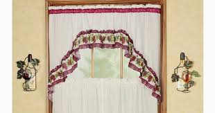 kitchen curtains grapes wine bottles