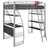 While the shelves and the desk are made from thick compressed cardboard, they are set on metal panels. 1