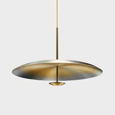 For Sale On 1stdibs Two Finely Hand Spun Brass Plates Make Up This Pendant Light A Bronze To Brass Gr Brass Pendant Light Pendant Light Pendant Ceiling Lamp