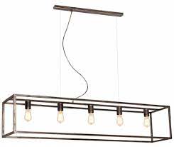 hanglamp zwart oud koper of ruggine e27x5 1500mm lang hanglamp rustieke verlichting verlichting