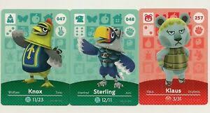 New horizons guide explains everything you need to know about sterling including personality, birthday and apparel. Animal Crossing Amiibo Cards Lot Knox Sterling Klaus 047 048 257 Medieval Card Ebay