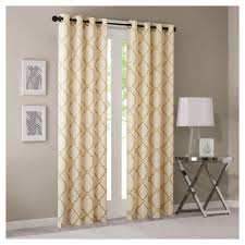 63 X50 Sereno Fretwork Print Light Filtering Curtain Panel Beige Spice Valances For Living Room Home Essence Panel Curtains