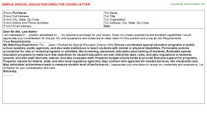 Special Education Director Cover Letter