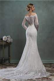 Classic Mermaid Off The Shoulder Vintage Lace Long Sleeve Wedding Dress Long Sleeve Wedding Dress Lace Vintage Wedding Dress Long Sleeve Minimal Wedding Dress
