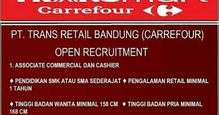 Carrefour adalah supermarket internasional yang berkantor pusat di perancis, didirikan tanggal 3 juni 1957. Lowongan Kerja Transmart Carrefour Bandung Tingkat Sma Smk 2021 Lowongankerjacareer Com