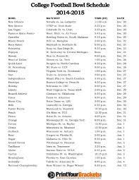 Printable College Football Bowl Schedule Pick Em Sheet College Football Bowl Football College Football