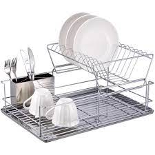 Maybe you would like to learn more about one of these? Home Basics 2 Tier Dish Rack Chrome Stainless Steel Walmart Com Walmart Com