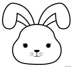 Dessin de lapin noir et blanc simple, illustration vectorielle isolé. Coloriage Lapine Kawaii Femelle Du Lapin Dessin Lapin A Imprimer