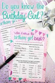Who Knows The Birthday Girl Best Game 10 Player Cards Birthday Party For Teens Birthday Party Games For Kids Tween Birthday Party