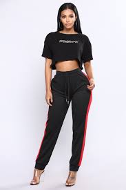 Black And Red Joggers Womens Pin On Unspecified List
