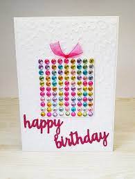 Happy Birthday Card Rainbow Present Blank Greeting Card Handmade Birthday Card Pink And White C 21st Birthday Cards Girl Birthday Cards 18th Birthday Cards