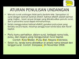 Keterangan ini merupakan dalam bentuk kalimat yang mengindikasikan tempat yang ditandai dengan preposisi, seperti di, at dan in. Surat Undangan Kelas V Semester 1 Sk Kd Tujuan Pembelajaran Materi Ppt Download