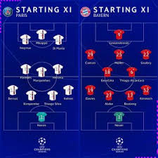 Il bayern monaco, guidato da heynckes, scenderà in campo con questa formazione: Champions League Finale Psg Bayern Formazioni Ufficiali