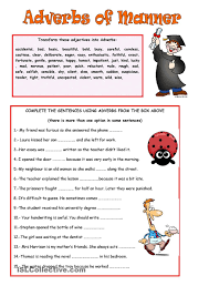 These adverbs of time are often used: Adverbs Of Manner Time Place And Frequency Worksheet Cute766