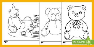 Set up a table outside and keep kids of all ages occupied with these spring pictures to color. Teddy Bears Picnic Coloring Pages